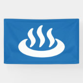 Onsen ♨ Hot Spring 温 泉 Japans teken Spandoek (Horizontaal)