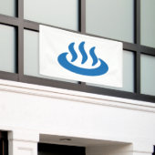 Onsen ♨ Hot Spring 温 泉 Japans teken Spandoek (Buitenkant Gebouw)