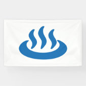 Onsen ♨ Hot Spring 温 泉 Japans teken Spandoek (Horizontaal)