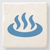Onsen ♨ Hot Spring 温 泉 Japans teken Stenen Onderzetter (Voorkant)