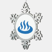 Onsen ♨ Hot Spring 温 泉 Japans teken Tin Sneeuwvlok Ornament (Rechts)