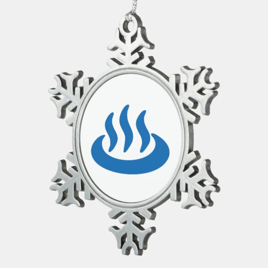 Onsen ♨ Hot Spring 温 泉 Japans teken Tin Sneeuwvlok Ornament (Rechts)