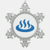 Onsen ♨ Hot Spring 温 泉 Japans teken Tin Sneeuwvlok Ornament (Voorkant)