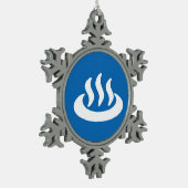 Onsen ♨ Hot Spring 温 泉 Japans teken Tin Sneeuwvlok Ornament (Links)