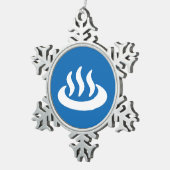 Onsen ♨ Hot Spring 温 泉 Japans teken Tin Sneeuwvlok Ornament (Rechts)