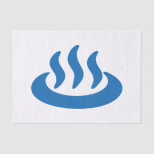 Onsen ♨ Hot Spring 温 泉 Japans teken Tissuepapier