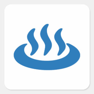 Onsen ♨ Hot Spring 温 泉 Japans teken Vierkante Sticker