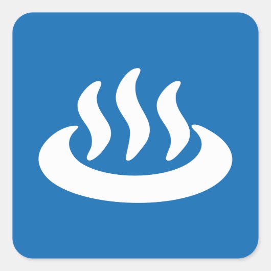 Onsen ♨ Hot Spring 温 泉 Japans teken Vierkante Sticker (Voorkant)