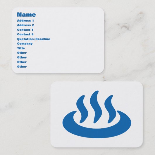 Onsen ♨ Hot Spring 温 泉 Japans teken Visitekaartje (Voorkant / Achterkant)