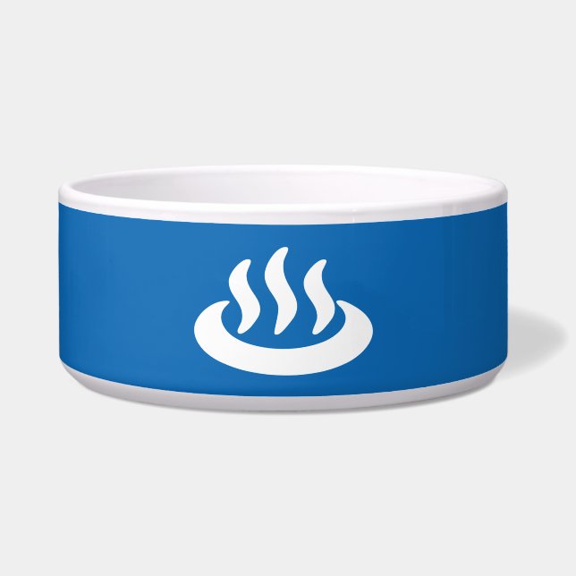 Onsen ♨ Hot Spring 温 泉 Japans teken Voerbakje (Voorkant)