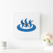 Onsen ♨ Hot Spring 温 泉 Japanse Ondertekening Vierkante Klok (Huis)