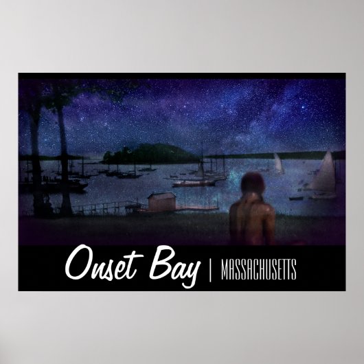 Onset bay Night Poster - 36 x 24 inch (Voorkant)