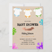 Onsie schilderij baby shower uitnodiging (Voorkant)