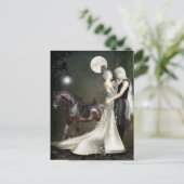 Onsterend liefdesdanserend Ghost Couple Halloween Briefkaart (Staand voorkant)