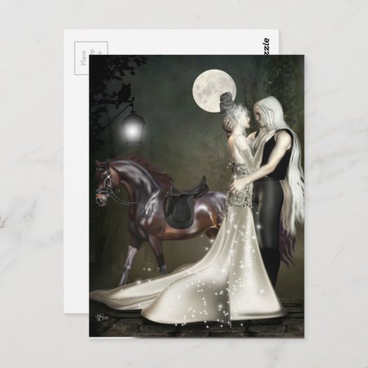Onsterend liefdesdanserend Ghost Couple Halloween Briefkaart (Voorkant / Achterkant)
