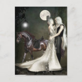 Onsterend liefdesdanserend Ghost Couple Halloween Briefkaart (Voorkant)