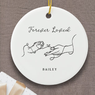 Onsterfelijk Geliefd Huisdier Herdenking Hond Kat  Keramisch Ornament