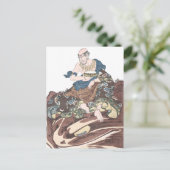 Onsterfelijke Boeddhistische Monnik ukiyo-e op een Briefkaart (Staand voorkant)