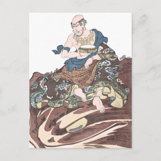 Onsterfelijke Boeddhistische Monnik ukiyo-e op een Briefkaart (Voorkant)