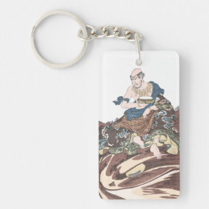 Onsterfelijke Boeddhistische Monnik ukiyo-e op een Sleutelhanger