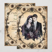 Onsterfelijke Liefde Gotische Bruiloft Kaart (Voorkant / Achterkant)