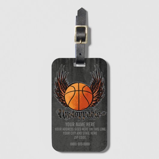 Onstopbaar (Basketball) Bagagelabel (Voorkant (verticaal))