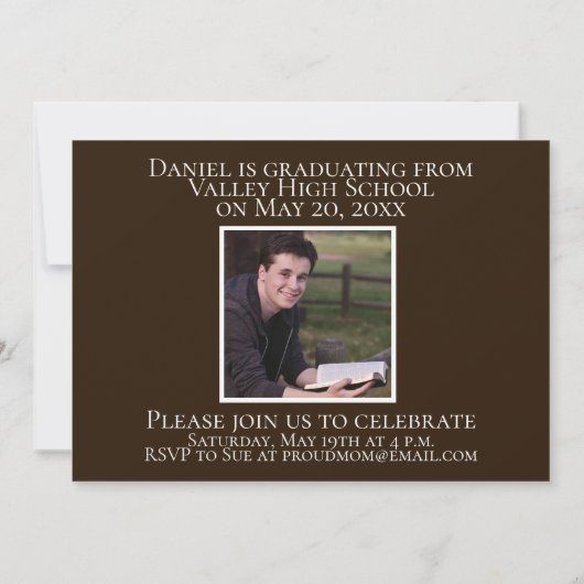 Onstopbaar Modern Afstudeerder Foto Klassiek Afstu Kaart (Achterkant)