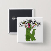 Onstopbare T-Rex Vierkante Button 5,1 Cm (Voorkant /achterkant)