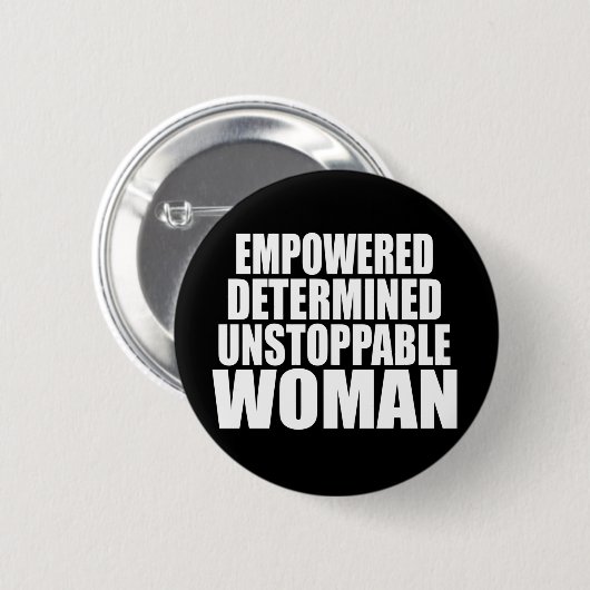 Onstopbare vrouw Black Ronde Button 5,7 Cm (Voorkant /achterkant)