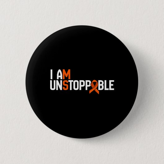 Onstoppable Multiple Sclerose Ms Bewustzijn Mannen Ronde Button 5,7 Cm (Voorkant)
