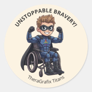 Onstoppbare Dapperheid Superhelden Beloningssticke Ronde Sticker