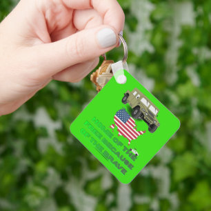 Onstoppbare veteranen helder groen sleutelhanger