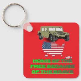 Onstoppbare veteranen helder rood sleutelhanger
