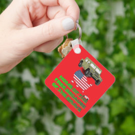 Onstoppbare veteranen helder rood sleutelhanger