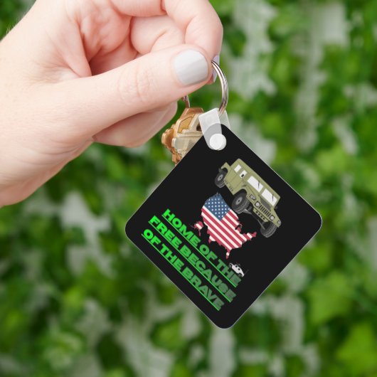 Onstoppbare veteranen zwart sleutelhanger (Hand)