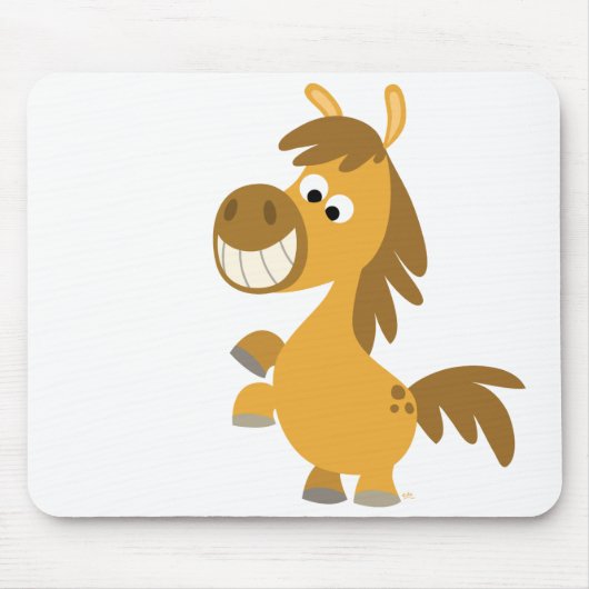 Onstuimige Cartoon Pony Mousepad Muismat (Voorkant)