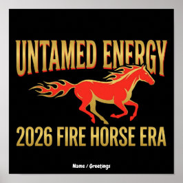 Onstuimige Energie 2026 Vuur Paard Tijdperk Maan N Poster