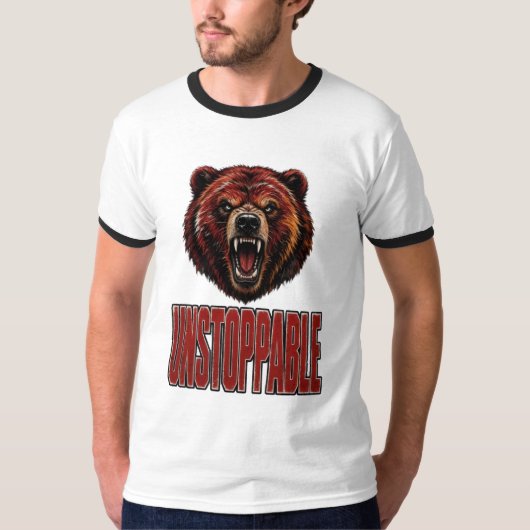 Onstuitbare Brullende Grizzlybeer T-shirt (Voorkant)