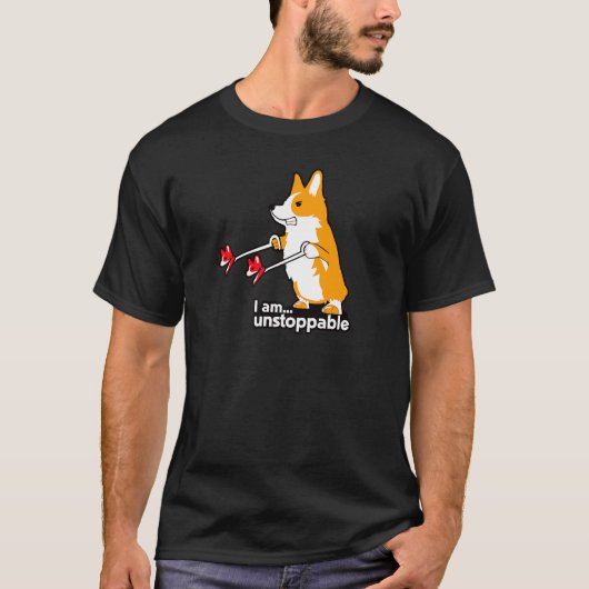 Onstuitbare Corgi T-shirt (Voorkant)