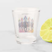 Onstuitbare donderende paarden shot glas (Achterkant)