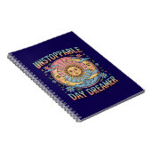 Onstuitbare dromer Zon Maan Retro Design Notitieboek (Rechterzijde)