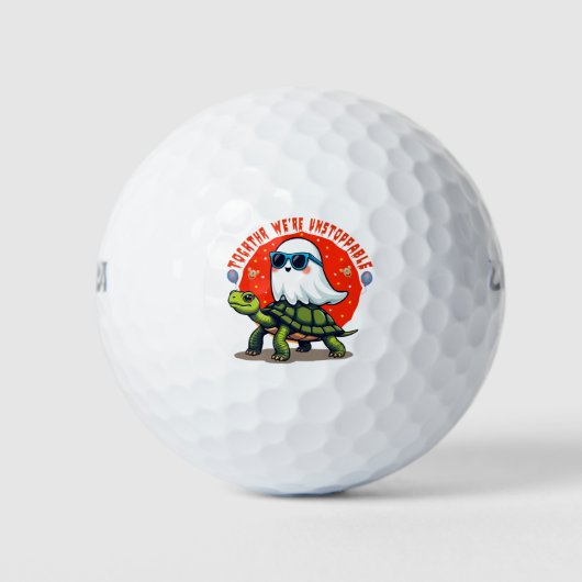 Onstuitbare Ghost en Turtle Adventure Design Golfballen (Voorkant)