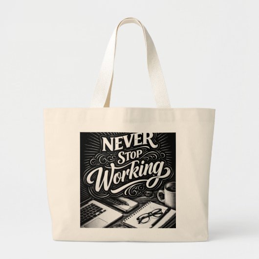 Onstuitbare Hustle Grote Tote Bag (Voorkant)