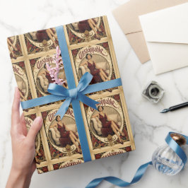 Onstuitbare vrouw in Art Nouveau-stijl Cadeaupapier