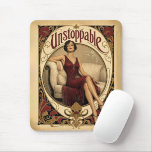 Onstuitbare vrouw in Art Nouveau-stijl Muismat