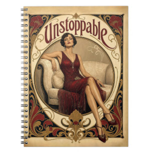 Onstuitbare vrouw in Art Nouveau-stijl Notitieboek