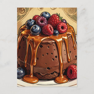 Ontaarde Chocolade Caramel Besjes Cake Briefkaart