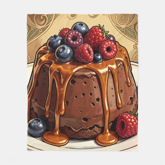 Ontaarde Chocolade Caramel Besjes Cake Fleece Deken (Voorkant)