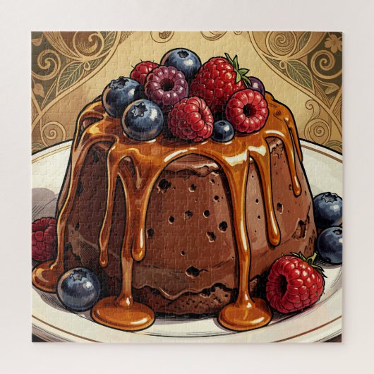 Ontaarde Chocolade Caramel Besjes Cake Legpuzzel (Verticaal)