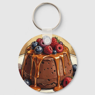 Ontaarde Chocolade Caramel Besjes Cake Sleutelhanger
